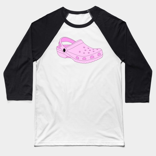 Pink Crocs Shoe Baseball T-Shirt by Gold Star Creative